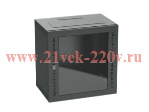 Шкаф телекоммуникационный навесной IT-STI 9U (500х600х400) дверь со стеклом черный DKC R5STI0940GSB