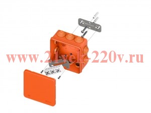 Коробка огнестойкая E45 100х100х50мм IP55 с клеммниками 4 полюса 0.5-10кв.мм HF EKF plc-kmfr-100-410