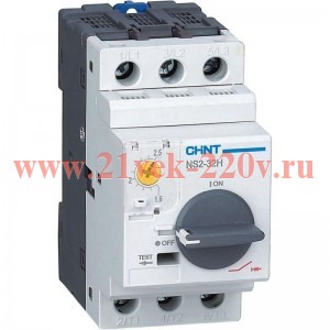 Выключатель автоматический для защиты двигателя 13-18A NS2-32H с поворотной ручкой CHINT 253603