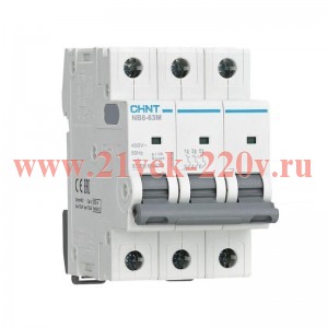 Выключатель автоматический 3п 40А 10кА NB8-63M х-ка K без тепл. расцеп. CHINT 320846
