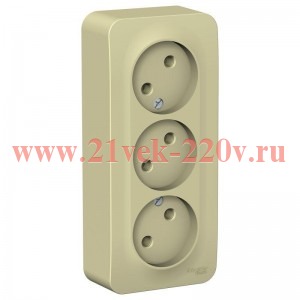 Розетка 3-ая без заземления без шторок Blanca SE 16А 250В с изолирующей пластиной бежевый