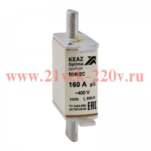 Вставка плавкая OptiFuse NH00С 100 400АС 0 gG УХЛ3 КЭАЗ 144556