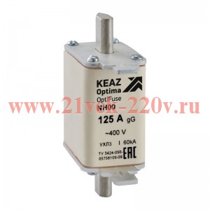 Вставка плавкая OptiFuse NH00 100 400AC 0 gG УХЛ3 КЭАЗ 144617