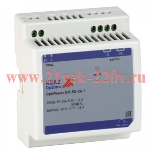Блок питания OptiPower DR-60-24-1 КЭАЗ 284546