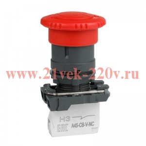 Кнопка аварийного останова OptiSignal D22 C5-ESTR-11 пластик 1НО+1НЗ возврат поворотом XB5AS8445 КЭА
