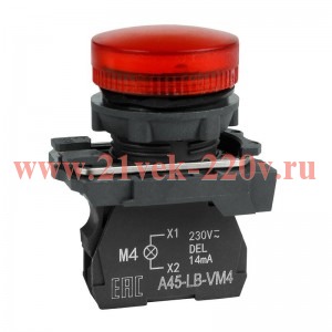 Лампа сигнальная OptiSignal D22 C5-L-B4 красн. пластик 24VAC/DC XB5AVB4 КЭАЗ 332191