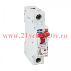 Выключатель нагрузки модульный 1п 20А OptiDin BM63P УХЛ3 КЭАЗ 332973