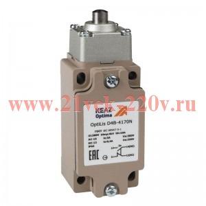 Выключатель концевой OptiLiS D4B-4170N толкатель метал. EN 50041 XCKJ161H29 КЭАЗ 365332