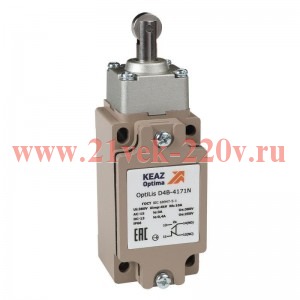 Выключатель концевой OptiLiS D4B-4172N толкатель роликовый поперечный метал. EN 50041 XCKJ103H29 КЭА