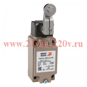 Выключатель концевой OptiLiS D4B-4115N рычаг метал. с роликом метал. EN 50041 XCKJ10513H29 КЭАЗ 3786