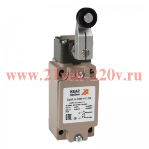 Выключатель концевой OptiLiS D4B-4111N рычаг метал. с роликом пластик. EN 50041 XCKJ10511H29 КЭАЗ 37