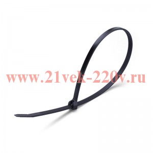 Стяжки нейлоновые КСЗ 8х200 (ч) (100шт.) (Fortisflex)