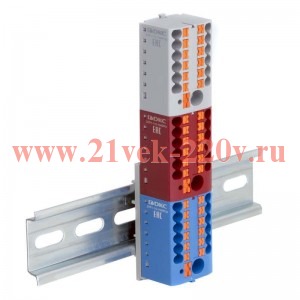 Блок распределительный зажим push-in 4 точки подключения 25кв.мм сер. DKC DTP1-004-04SPUG