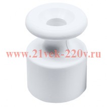 Изолятор Ришелье пластиковый белый [упак. 100шт] Bironi R1-551-21-100