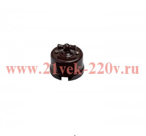 Переключатель 1-клавишный Лизетта, пластик коричневый Bironi B1-201-22