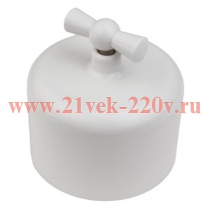 Выключатель 2-клавишный Ришелье, пластик белый Bironi R1-212-21