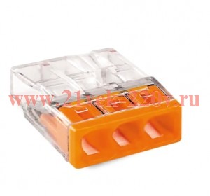 Клемма строительно-монтажная EU2.5 413 с пастой 3 отверстия TOKOV ELECTRIC TKE-EU2.5-413-P/C200