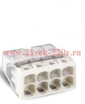 Клемма строительно-монтажная EU2.5 418 прозр. 8 отверстий TOKOV ELECTRIC TKE-EU2.5-418/C100