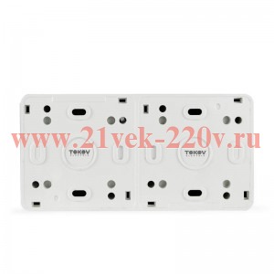 Розетка 2-м ОП Nix 16А IP54 250В с заземл. с прозр. крышкой бел. TOKOV ELECTRIC TKE-NX-R2Z-C01T-IP54