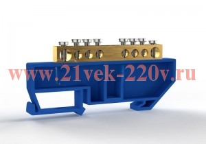 Шина нулевая на DIN-изоляторе 6х9мм 8 отвер. латунь TOKOV ELECTRIC TKE-BCB-69-8-DIN/N