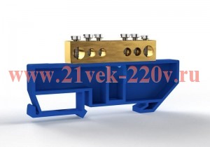 Шина нулевая на DIN-изоляторе 8х12мм 6 отвер. латунь TOKOV ELECTRIC TKE-BCB-812-6-DIN/N