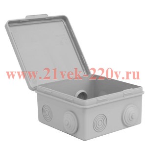 Коробка распределительная ОП 100х100х50мм 7 каб. вводов IP54 сер. TOKOV ELECTRIC TKE-KR-100-100-50-C