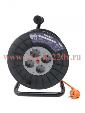 Удлинитель на катушке 4х20м с заземл. 6А 3х0.75 TOKOV ELECTRIC TKE-SK20-075-Z