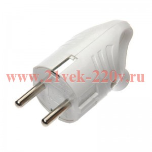 Вилка электрическая с заземл. с кольцом (ушком) 16А 250В IP20 бел. TOKOV ELECTRIC TKL-PLUZR-C01