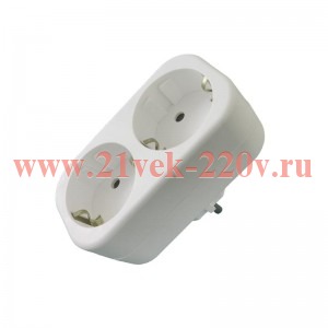 Разветвитель 2-м с заземл. 16А 250В IP20 полипропилен бел. TOKOV ELECTRIC TKL-S2Z-C01