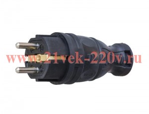 Вилка прямая 16А с заземл. каучук TOKOV ELECTRIC TKE-C05-KV-Z