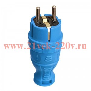 Вилка прямая с заземл. IP44 каучук син. TOKOV TKE-C08-KV-Z