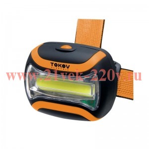 Фонарь налобный на батарейках ААх3 TOKOV ELECTRIC TKE-NF-B-01