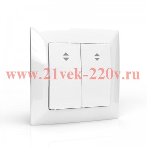 Переключатель проходной 2-кл. СП AVA 10А IP20 в сборе бел. TOKOV LIGHTTKL-AV-P2F-C01