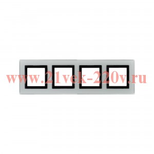 Рамка 8 модулей DKC Avanti из натурального стекла, светло-серая