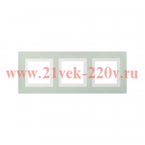 Рамка 6 модулей DKC Avanti из натурального стекла, светло-зеленая