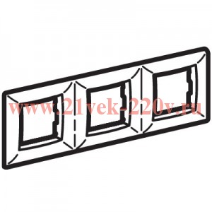 Рамка на 2+2+2 модуля (трехместная) DKC Brava белая