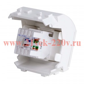 Розетка компьютерная RJ-45 кат.5Е (разъем PcNet) Brava 2 модуля белая DKC