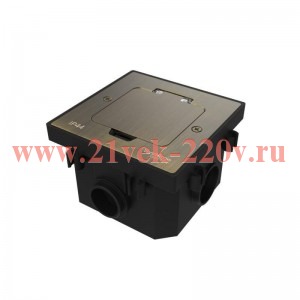 Лючок MultiDesk MDK21 с розеткой 2P+E 16А 250В IP44 с монтажной коробкой для бетонных полов античная