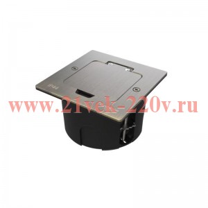 Лючок MultiDesk MDK21 с розеткой 2P+E 16А 250В IP44 с монтажной коробкой для стены фальшпола стола а