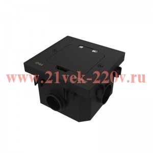 Лючок MultiDesk MDK21 с розеткой 2P+E 16А 250В IP44 с монтажной коробкой для бетонных полов черн. ма