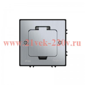 Лючок MultiDesk MDK20 на 2мод. IP44 с монтажной коробкой для бетонных полов серебр. SE MDK20202SC