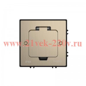 Лючок MultiDesk MDK20 на 2мод. IP44 с монтажной коробкой для бетонных полов никель SE MDK20202NC