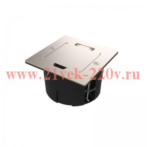 Лючок MultiDesk MDK21 с розеткой 2P+E 16А 250В IP44 с монтажной коробкой для стены фальшпола стола н