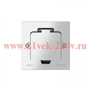 Лючок MultiDesk MDK21 с розеткой 2P+E 16А 250В IP44 с монтажной коробкой для стены фальшпола стола с
