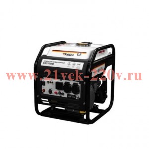 Генератор инверторный KR3500IO 3.5кВт 230В 7л открытый корпус ручной старт KRANZ KR-16-1143