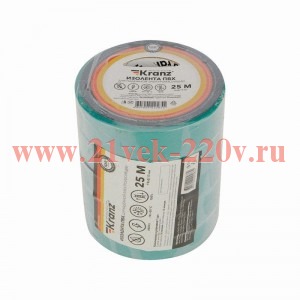 Изолента ПВХ 0.13х19мм 25м зел. Kranz KR-09-2203
