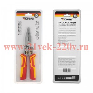 Плоскогубцы многофункциональные диэлектрические с тестером PRO 210мм Kranz KR-12-4656-3