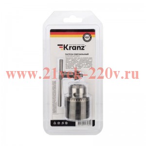 Патрон сверлильный с ключом для сверл 1.5-13.0мм 1/2-20UNF Kranz KR-92-0500