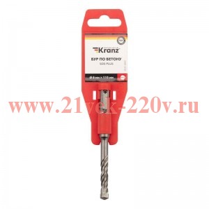 Бур по бетону 8x110мм SDS PLUS Kranz KR-91-0007