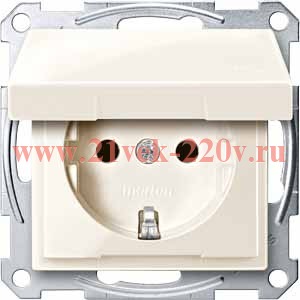 Механизм розетки Merten Artec бежевый SCHUKO с крышкой MTN2310-4044